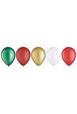 Amscan - Holiday Traditional Christmas Latex Balloons, Asst.