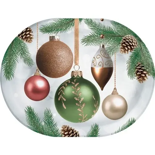 Creative Converting - Holiday Dazzling Ornaments Oval Platter - 8ct