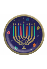 Amscan - Holiday Hanukkah Joy 10" Round Plates - 18 ct
