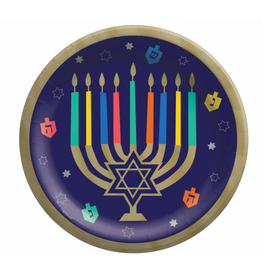 Amscan - Holiday Hanukkah Joy 10" Round Plates - 18 ct