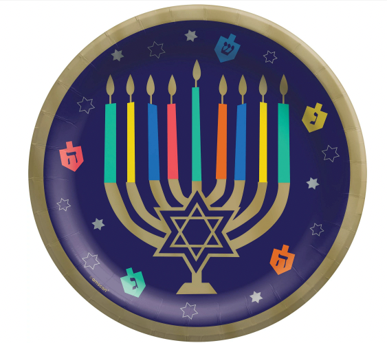 Amscan - Holiday Hanukkah Joy 10" Round Plates - 18 ct