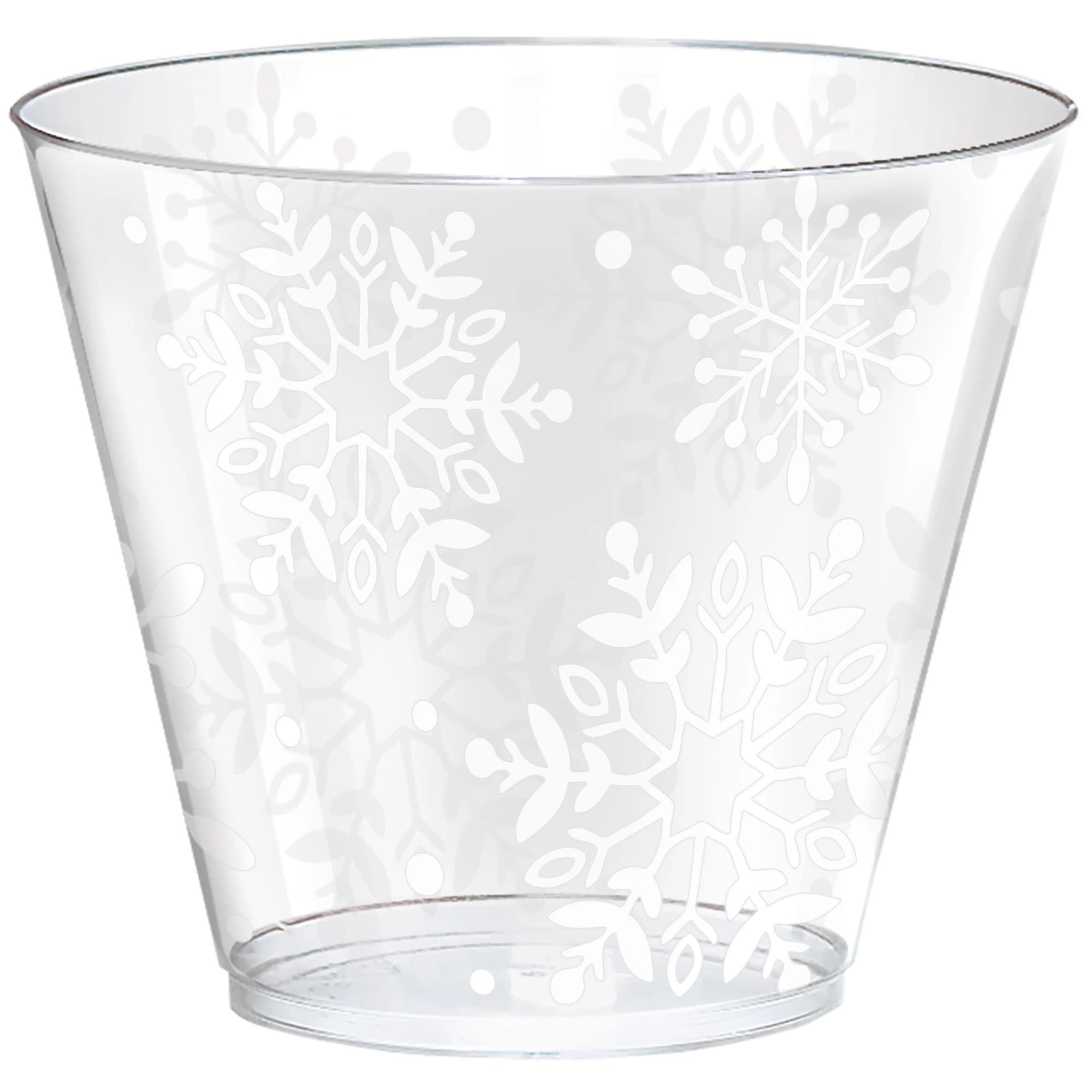 Amscan - Holiday Snowflake Plastic Tumblers, 9 oz.  - 40 ct