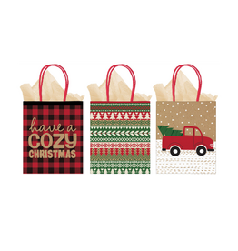 Amscan - Holiday Cozy Christmas Vertical Bags - Multi-Pack