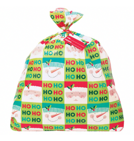 Unique Holiday Holly Santa Jumbo Plastic Gift Bag
