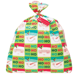 Unique Holiday Holly Santa Jumbo Plastic Gift Bag