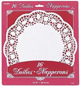 Unique White 10.5" Doilies  16ct