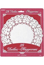 Unique White 8.25" Doilies  28ct