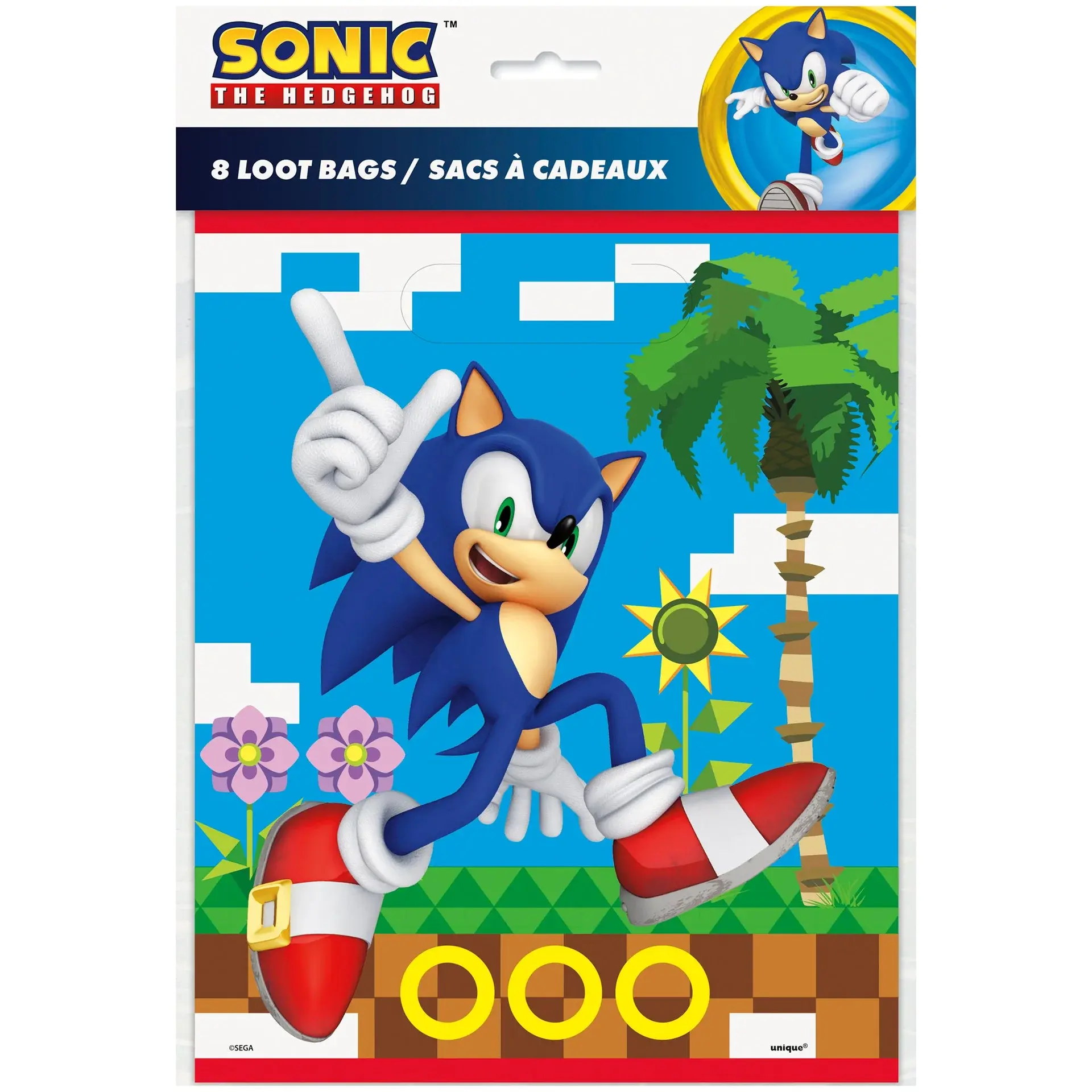 Unique Sonic the Hedgehog Loot Bags  8ct
