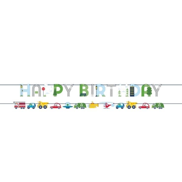 Creative Converting Transportation Time Birthday Banner