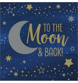 Creative Converting Starry Night Lunch Napkins - Moon & Back - 16ct
