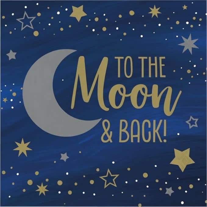 Creative Converting Starry Night Lunch Napkins - Moon & Back - 16ct