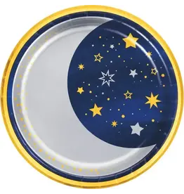 Creative Converting Starry Night 9" Moon Plates - 8ct