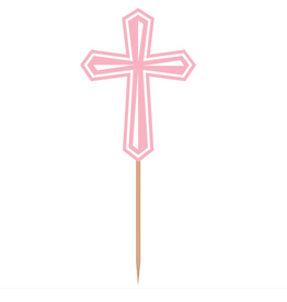 Communion Cross Party Picks - Pink