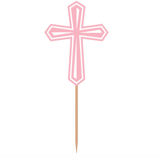 Communion Cross Party Picks - Pink