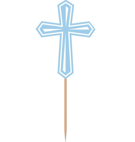 Communion Cross Party Picks - Blue