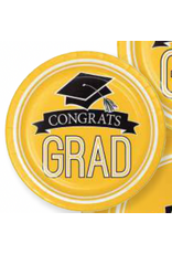 Creative Converting School Colors 7" Graduation Plates - Yellow