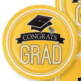 Creative Converting School Colors 7" Graduation Plates - Yellow