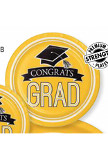Creative Converting School Colors Graduation 9" Plate - School Bus Yellow