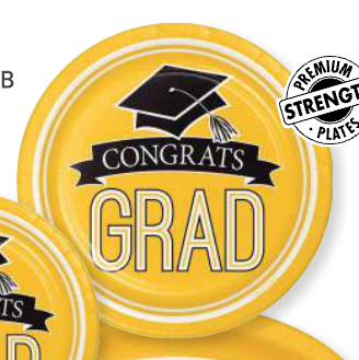 Creative Converting School Colors Graduation 9" Plate - School Bus Yellow