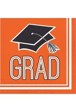 Creative Converting School Colors Graduation Luncheon Napkins - Orange