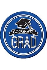 Creative Converting School Colors Graduation 7" Plates - Cobalt
