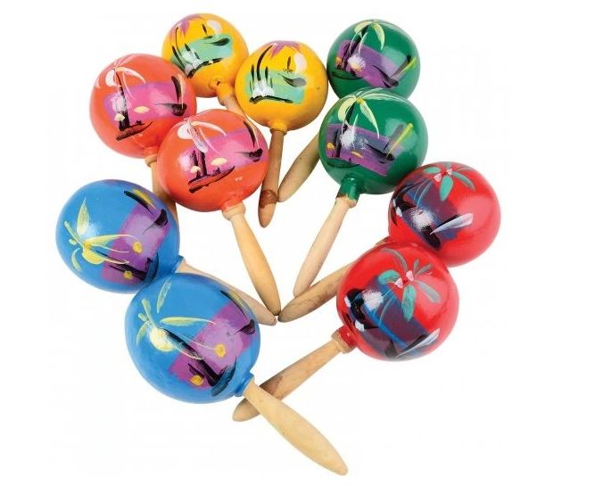 US Toy Wooden Maracas - 1 pair