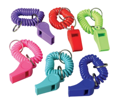 US Toy Coil Bracelet Whistle Key Chains