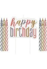 Unique Glitz Rose Gold "Happy Birthday" Pick Candle & Spiral Candle Set  13pc