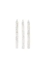 Unique White and Glitter Spiral Birthday Candles  24ct
