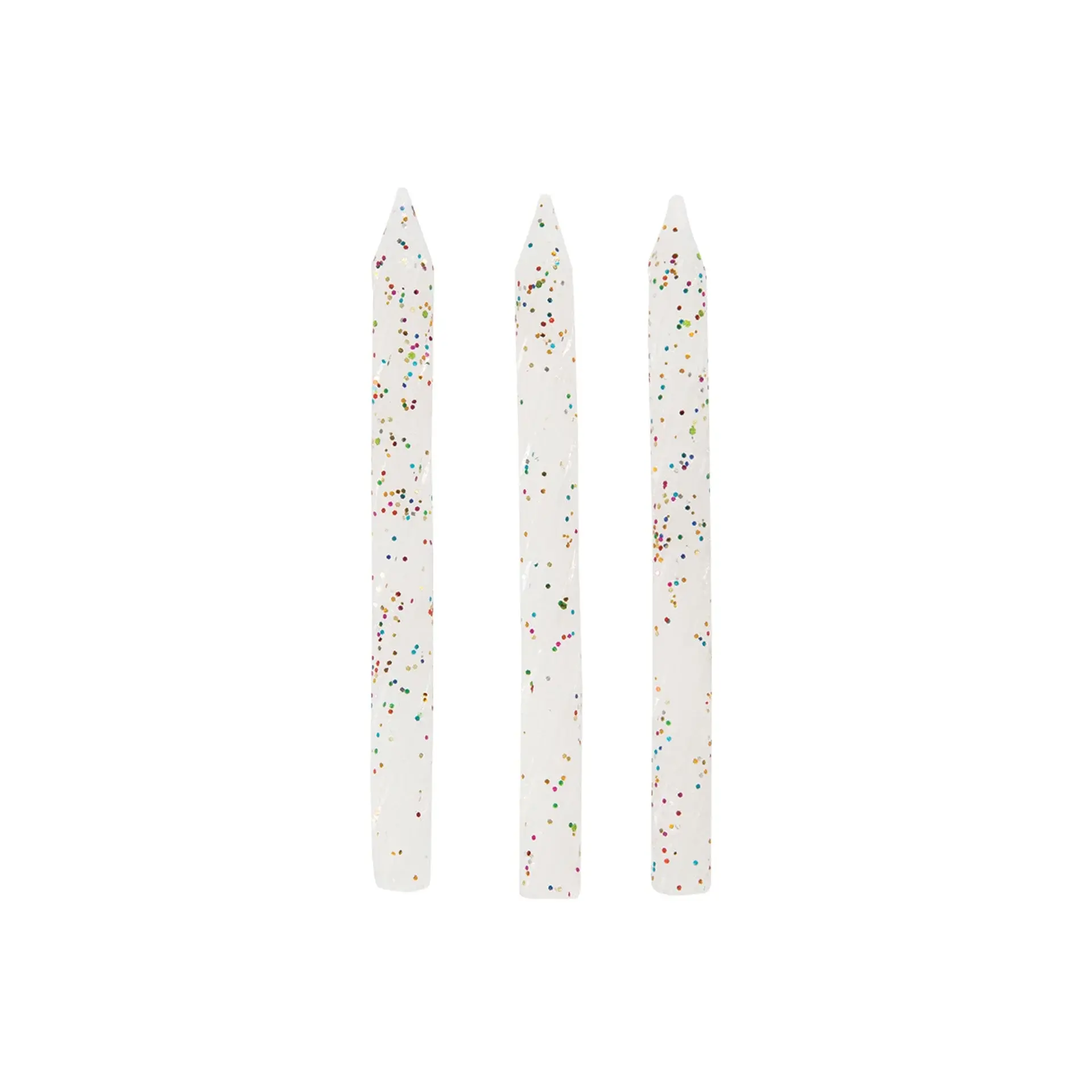 Unique White and Glitter Spiral Birthday Candles  24ct