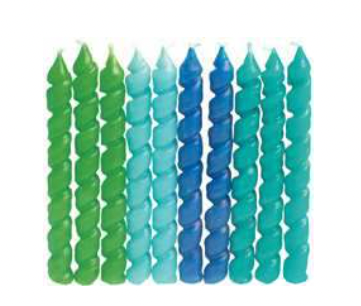 Unique Spiral Candles - Blue/Green