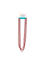 Unique Red Metallic Bead Necklaces 32"  4ct