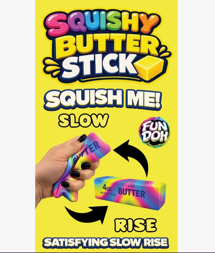 Fun Doh Rainbow Butter Slow Rise Squishy Toy 1pc
