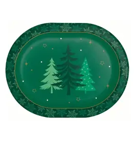 Creative Converting Winter Woods Oval 12" Paper Plate 8ct