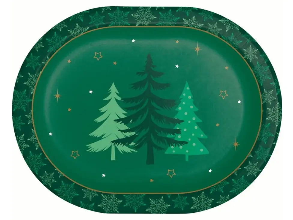 Creative Converting Winter Woods Oval 12" Paper Plate 8ct