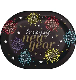Creative Converting New years Radiance Oval Paper Plate 8ct