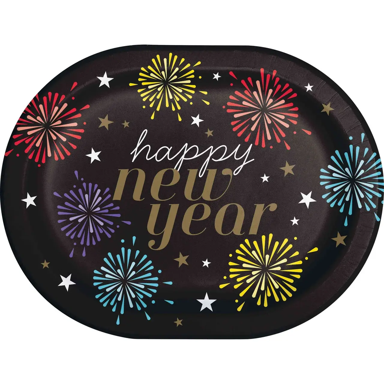 Creative Converting New years Radiance Oval Paper Plate 8ct