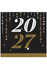 Creative Converting Dazzling Midnight "2027" Beverage Napkins 16ct