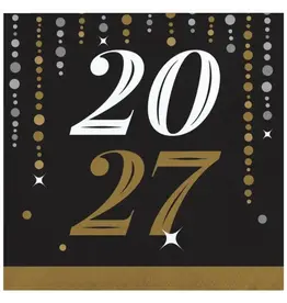 Creative Converting Dazzling Midnight "2027" Beverage Napkins 16ct