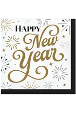 Creative Converting Dazzling Midnight "Happy New Year" Luncheon Napkins 16ct