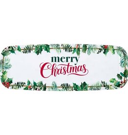 Creative Converting Christmas Decor Plastic Tray 17" X 6.5"