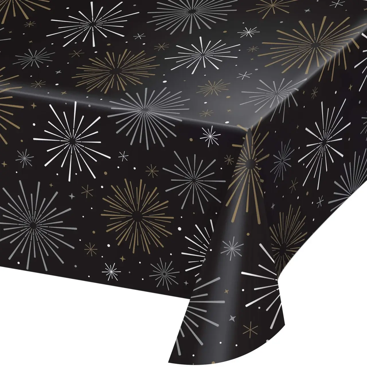 Creative Converting New Years Plastic Table Cover 54" X 108"