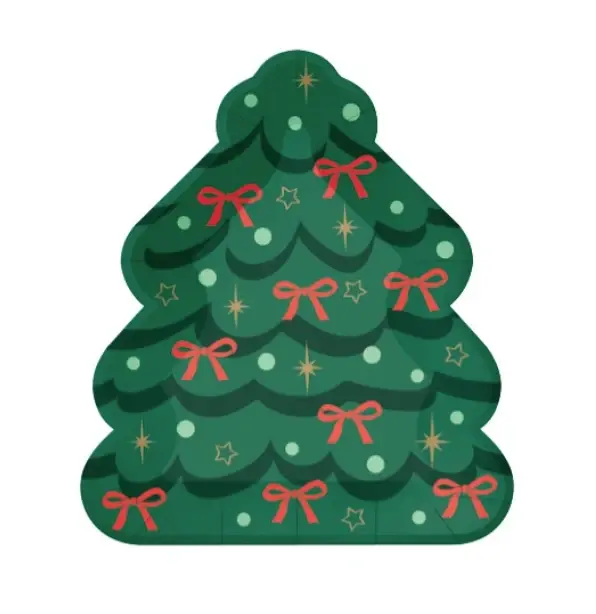 Creative Converting Christmas Tree Shaped Paper Plate 8ct