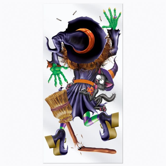 Beistle Crashing Witch Door Cover
