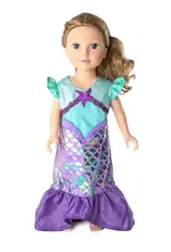Little Adventures Doll Dress Purple Sparkle Mermaid