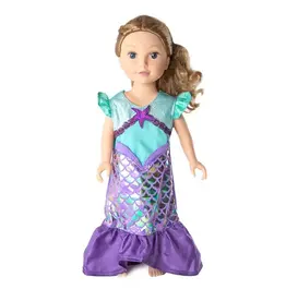 Little Adventures Doll Dress Purple Sparkle Mermaid
