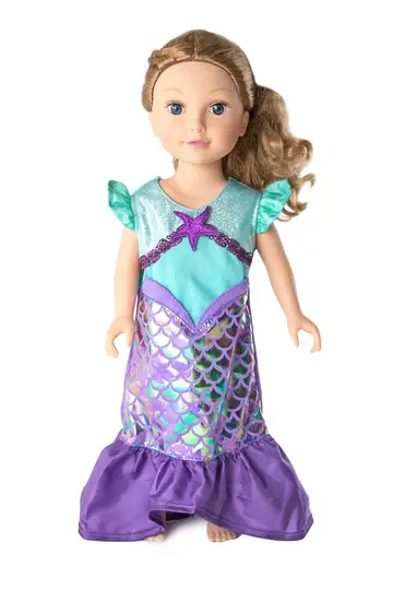 Little Adventures Doll Dress Purple Sparkle Mermaid