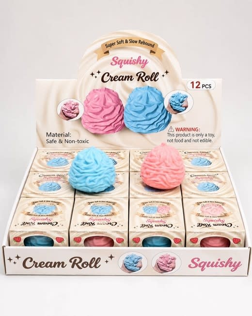Modek Sports Crunchy Cream Roll Squishy Toy 1pc