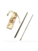Life Without Plastic Telescopic Stainless Steel Straw with Cleaner & Pouch