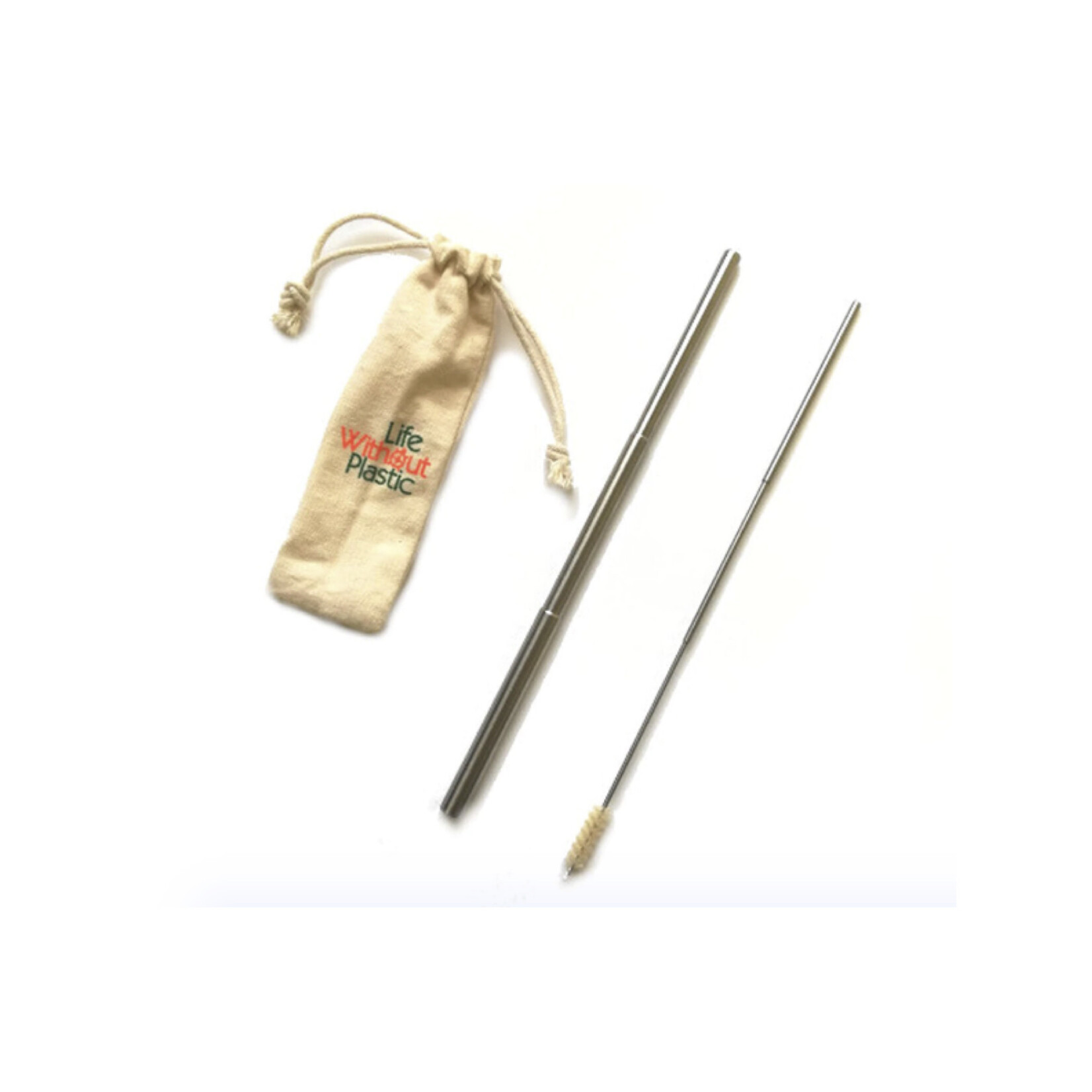 Life Without Plastic Telescopic Stainless Steel Straw with Cleaner & Pouch